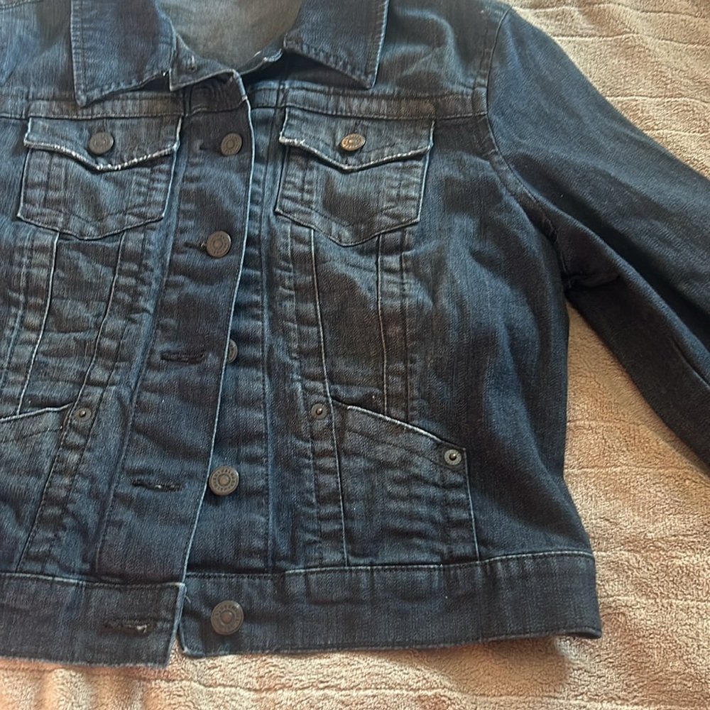Dark blue Jean jacket size large by halogen